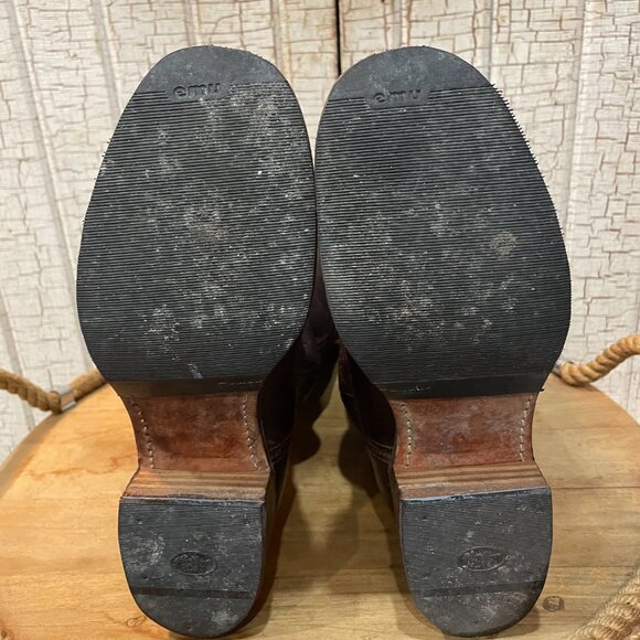 Frye Campus 14L boots in dark brown "bourbon" crunch leather 9 - Picture 4 of 6